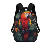 sinyumoney Colorful Parrot in Tropical Foliage Mochila Escolar Mochilas Escolares Para Niñas Y Niños Mochila Con Bolsillo Mochila Escolar De Moda Para Niños 17inch