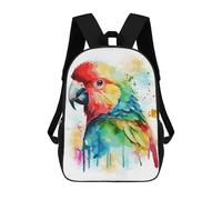 sinyumoney Colorful Parrot Painting Mochila Escolar Infantil De 17 Pulgadas, Impresa En 3D, Estilo Casual, Para Niños, Ideal Para Viajes, Como Mochila Escolar O Para Llevar Libros.