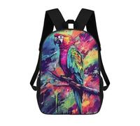 sinyumoney Colorful Parrot Painting Mochila Escolar Para Niños Mochila Escolar Impresa En 3D Mochila Escolar De Moda Para Niños De Primaria Y Secundaria 17inch