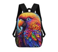 sinyumoney Colorful Parrot Portrait-2 Mochila Escolar Infantil, Mochilas Impresas En 3D, Mochilas Escolares De Moda Para Niños De Primaria Y Secundaria 17inch