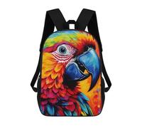 sinyumoney Colorful Parrot Portrait -2 Mochilas Escolares Impresas En 3D, Mochila Escolar Informal Para Niños, Mochila Escolar De Moda Para Estudiantes De Secundaria 17inch