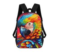 sinyumoney Colorful Parrot Portrait Mochila Escolar Impresa En 3D Para Niños, Mochila Escolar, Mochilas De Viaje, Bolso Informal De Moda Para Niños Y Estudiantes 17inch