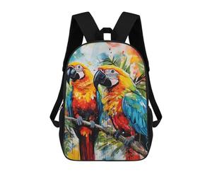 sinyumoney Colorful Parrots in Art Mochila Escolar Impresa En 3D Mochila Escolar De Moda Para Niños Mochilas Para Niños Estudiantes De Secundaria 17inch