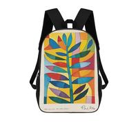 sinyumoney Colorful Paul Klee Leaves Mochila Infantil De 17 Pulgadas, Mochila Escolar Con Estampado 3D De Dibujos Animados Para Niños Y Adolescentes.