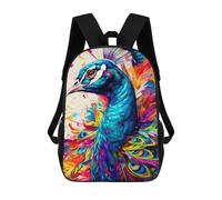 sinyumoney Colorful Peacock Artwork-1 Mochila Escolar Impresa En 3D Para Niños Y Niñas, Mochila Escolar, Mochila De Viaje Para Niños 17inch