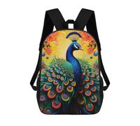 sinyumoney Colorful Peacock Artwork-10 Mochila Escolar Impresa En 3D Para Niños Y Niñas, Mochila Para Portátil Para Niños/estudiantes/adultos 17inch