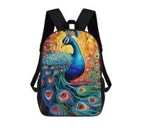 sinyumoney Colorful Peacock Artwork-12 Mochilas Infantiles Impresas En 3D Para Niños, Mochilas Escolares De Moda, Mochilas De Viaje, Mochilas Escolares Para Niños De Primaria 17inch