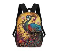 sinyumoney Colorful Peacock Artwork-14 Mochilas Infantiles Impresas En 3D Para Niños, Mochilas Escolares De Moda, Mochilas De Viaje, Mochilas Escolares Para Niños De Primaria 17inch