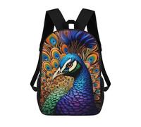 sinyumoney Colorful Peacock Artwork-15 Mochilas Para Niños, Mochilas Escolares Personalizadas En 3D Para Niños Y Niñas, Mochilas Escolares Grandes, Mochilas Informales Para El Día A Día 17inch