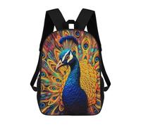 sinyumoney Colorful Peacock Artwork-20 Mochila Escolar Impresa En 3D Para Niños Y Niñas, Mochila Escolar, Mochila De Viaje Para Niños 17inch