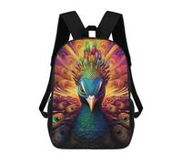 sinyumoney Colorful Peacock Artwork-3 Mochilas Infantiles Impresas En 3D Para Niños, Mochilas Escolares De Moda, Mochilas De Viaje, Mochilas Escolares Para Niños De Primaria 17inch