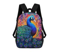 sinyumoney Colorful Peacock Artwork-4 Mochilas Para Niños, Mochilas Escolares Personalizadas En 3D Para Niños Y Niñas, Mochilas Escolares Grandes, Mochilas Informales Para El Día A Día 17inch