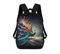 sinyumoney Colorful Peacock Artwork Mochilas Impresas En 3D Para Niños 17inch Mochilas De Moda Informales Para El Día A Día, Bolsas De Viaje, Mochilas Informales Para Exteriores Para Niños Y Niñas