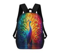 sinyumoney Colorful Peacock Digital Art Mochila Escolar Para Niños Con Impresión 3D, Mochila Moderna Para Niños Y Niñas, Mochila Informal Para Estudiantes. 17inch