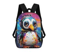 sinyumoney Colorful Penguin Art Print Mochila Escolar Infantil Impresa En 3D Para Niños, Mochila De Viaje De Alta Capacidad, Mochilas Para Libros De 17 Pulgadas Para Niños