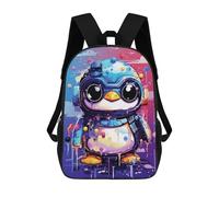 sinyumoney Colorful Penguin Artwork Mochila Escolar Infantil Impresa En 3D 17inch Mochilas De Moda Para Niños De Primaria Y Secundaria