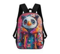 sinyumoney Colorful Penguin Coat for Kids Mochila Escolar Infantil De 17 Pulgadas, Mochila Escolar Impresa En 3D Para Niños De Primaria Y Secundaria