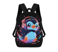 sinyumoney Colorful Penguin Splash Mochila Escolar Para Niñas 17inch Mochila Informal Ligera Para Niños Y Niñas, Ideal Para Estudiantes De Secundaria