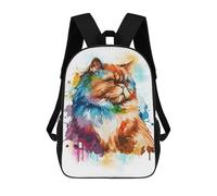 sinyumoney Colorful Persian Cat Art Mochila Escolar, De Trabajo, Para Portátil, Mochila - Perfecta Para Viajes, Trabajo Y Uso Diario 17inch