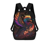 sinyumoney Colorful Phoenix Art Print Mochila Escolar De 17 Pulgadas Para Adolescentes, Con Estampado 3D, Ajustable Y Con Bolsillos, Ideal Para Niños, Niñas Y Estudiantes.