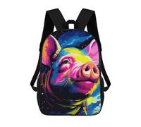 sinyumoney Colorful Pig Art Print-1 Mochila Escolar Infantil De 17 Pulgadas Con Estampado 3D De Películas De Anime Para Niños, Mochila De Viaje, Mochila Escolar Infantil