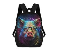 sinyumoney Colorful Pig Art Print-2 Mochilas Para Niños 17inch Mochila Escolar Mochila Escolar Impresa En 3D Para Niños De Primaria Y Secundaria