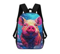 sinyumoney Colorful Pig Art Print-3 Mochilas Infantiles Mochila Escolar Impresa En 3D Para Niños Mochilas De Viaje Bolsas Para Libros Para Niños 17inch Mochila Escolar