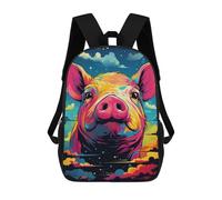 sinyumoney Colorful Pig Art Print Mochila Escolar Impresa En 3D 17inch Mochilas De Moda Para Niños, Mochilas Escolares Para Niños De Primaria Y Secundaria