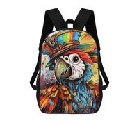 sinyumoney Colorful Pirate Parrot Artwork Mochilas Para Niños, Mochilas Escolares Personalizadas En 3D Para Niños Y Niñas, Mochilas Escolares Grandes, Mochilas Informales Para El Día A Día 17inch