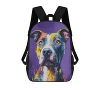 sinyumoney Colorful Pit Bull Painting Mochila Escolar Infantil De 17 Pulgadas Con Estampado 3D De Películas De Anime Para Niños, Mochila De Viaje, Mochila Escolar Infantil