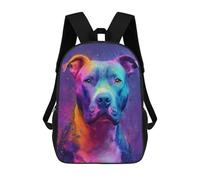 sinyumoney Colorful Pitbull Portrait Mochilas Escolares, De Viaje Y Universitarias Para La Escuela/trabajo/viajes 17inch