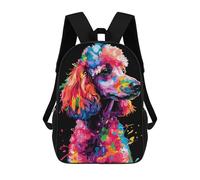 sinyumoney Colorful Poodle Art Mochilas Para Niños Mochila Escolar Mochila Escolar Impresa En 3D Para Niños Estudiantes De Primaria Y Secundaria 17inch