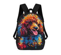 sinyumoney Colorful Poodle Art Print-3 Mochila Escolar De 17 Pulgadas Impresa En 3D Mochilas Infantiles Mochila Genial Impresa En 3D Para Niños De Primaria Y Secundaria