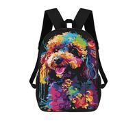 sinyumoney Colorful Poodle Art Print-4 Mochila Escolar Infantil Impresa En 3D Para Niños, Mochila De Viaje De Alta Capacidad, Mochilas Para Libros De 17 Pulgadas Para Niños