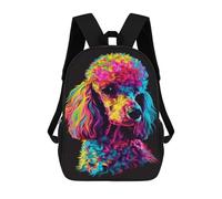 sinyumoney Colorful Poodle Art Print-6 Mochila Escolar De 17 Pulgadas Impresa En 3D Mochilas Infantiles Mochila Genial Impresa En 3D Para Niños De Primaria Y Secundaria