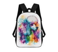 sinyumoney Colorful Poodle Painting Mochila Infantil De 17 Pulgadas, Mochila Escolar Con Estampado 3D De Dibujos Animados Para Niños Y Adolescentes.