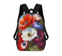 sinyumoney Colorful Poppy Flower Bouquet Mochilas Escolares Mochila Escolar Ligera Mochila De Día Mochila Escolar Para La Universidad Para Niños/Niñas/Adolescentes 17inch