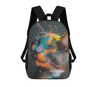 sinyumoney Colorful Powdered Cat Mochila Ligera Informal Para El Día A Día, Mochila Escolar Para El Campus, Actividades Al Aire Libre, Viajes Y Deportes 17inch