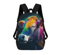 sinyumoney Colorful Powdered Cow Mochilas Escolares Para Niños Y Niñas, Mochilas Deportivas Informales Para Primaria, Mochilas De Gran Capacidad Para Libros 17inch