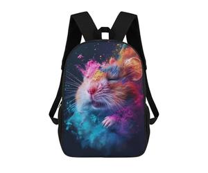 sinyumoney Colorful Powdered Hamster Mochila Escolar Mochila De Día Mochila De Negocios Mochila Impermeable Para Libros Para Hombres/mujeres 17inch