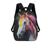 sinyumoney Colorful Powdered Horse Mochila Ligera Informal Para El Día A Día, Mochila Escolar Para Hombres/mujeres 17inch