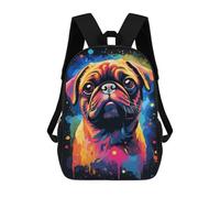 sinyumoney Colorful Pug Art Print-17 Mochila Escolar, Bolso Resistente Para Portátil, Ideal Para Acampar, Aventuras Al Aire Libre Y Viajes Diarios 17inch