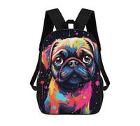 sinyumoney Colorful Pug Art Print-23 Mochila Escolar Ligera E Informal Para Adolescentes, Niños, Mujeres Y Hombres 17inch