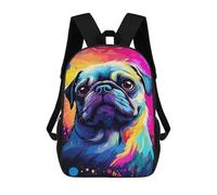 sinyumoney Colorful Pug Art Print-4 Mochila De Viaje Para La Universidad Mochilas Para La Escuela/trabajo/viajes 17inch