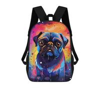sinyumoney Colorful Pug Art Print Mochila Escolar Informal Para El Día A Día, Para La Escuela, El Trabajo Y Los Viajes Para Hombres, Mujeres Y Adolescentes. 17inch