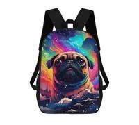 sinyumoney Colorful Pug in Space Mochilas Infantiles Impresas En 3D Para Niños. Mochilas De Viaje De Moda Para Niños. Mochila Escolar Para Estudiantes De Primaria Y Secundaria.