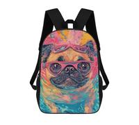 sinyumoney Colorful Pug in Water Mochila Escolar Para Secundaria, Mochila Informal Para Niñas Y Adolescentes 17inch