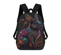 sinyumoney Colorful Rabbit Art Print-7 Mochila Escolar De 17 Pulgadas Impresa En 3D Mochilas Infantiles Mochila Genial Impresa En 3D Para Niños De Primaria Y Secundaria
