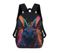 sinyumoney Colorful Rabbit Art Print Mochila Escolar Impresa En 3D 17inch Mochila Escolar Infantil Mochilas De Viaje Mochila Informal De Moda Para Niños Y Estudiantes