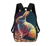 sinyumoney Colorful Rabbit Illustration Mochila Escolar Impresa En 3D Para Niños Y Niñas, Mochila Para Portátil Para Niños/estudiantes/adultos 17inch